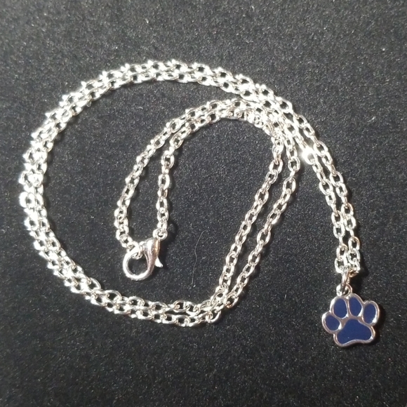 Silvertone Necklace with Dog Paw Charm - Picture 3 of 3